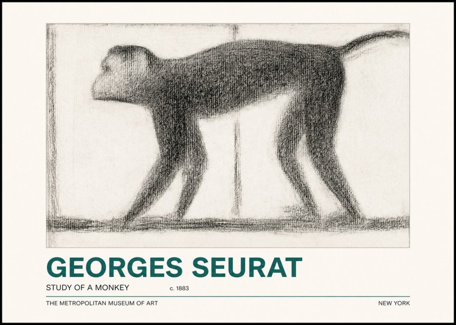 Seurat Study of a Monkey No2 - Plakat