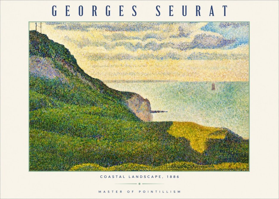 Seurat Coastal Landscape, 1886 No3 - Plakat