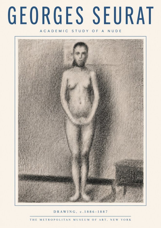 Seurat Academic Study of a Nude No5 - Plakat
