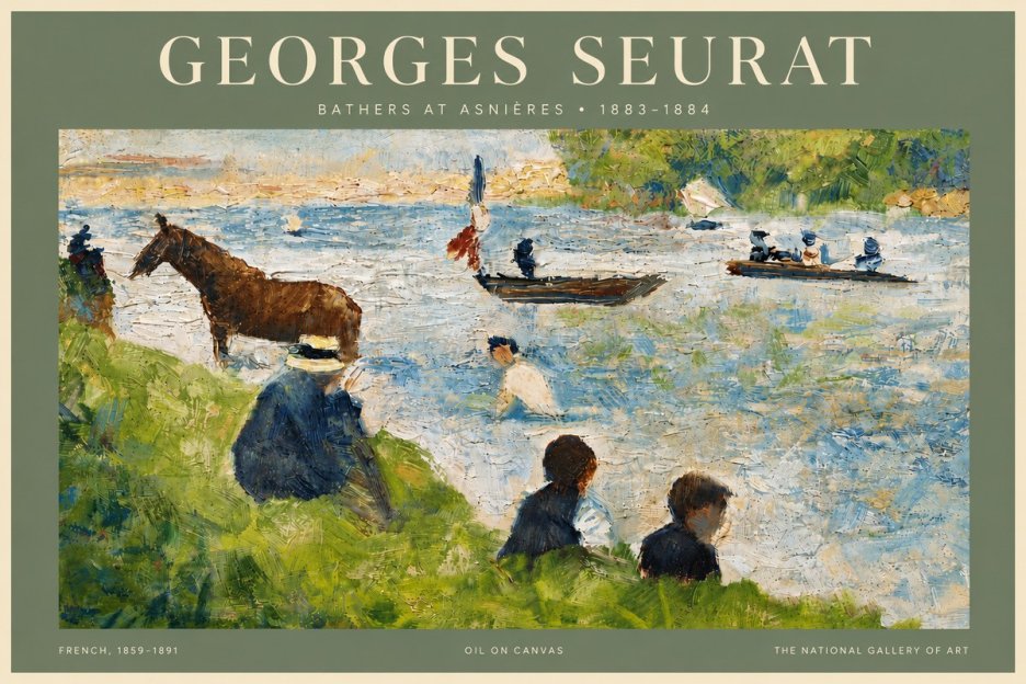 Seurat Bathers at Asnières II No6 - Plakat