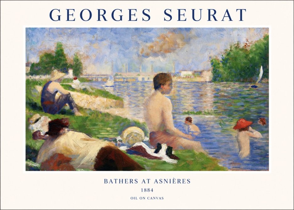 Seurat Bathers at Asnières III No1 - Plakat