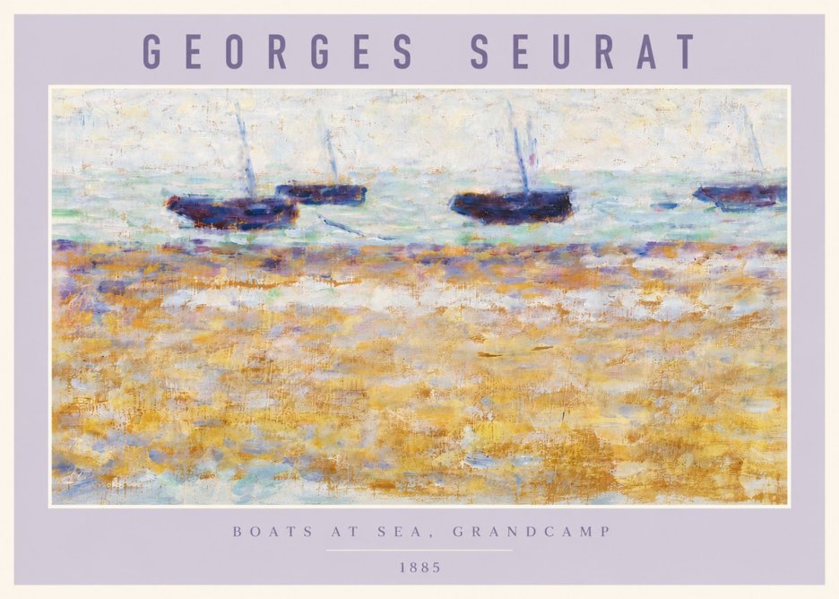 Seurat Boats at Sea, Grandcamp No6 - Plakat