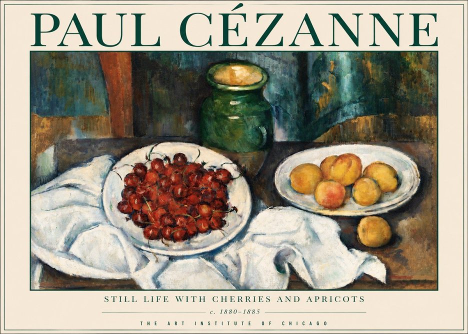 Paul Cézanne Still Life with Cherries and Apricots No3 - Plakat
