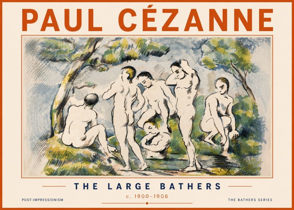 Paul Cézanne The Large Bathers I No6 - Plakat