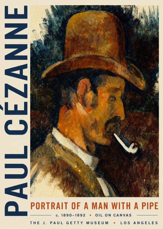 Paul Cézanne Portrait of a Man with a Pipe No4 - Plakat