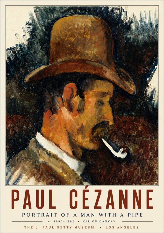Paul Cézanne Portrait of a Man with a Pipe No6 - Plakat