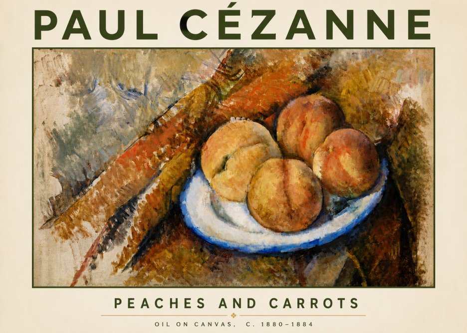 Paul Cézanne Peaches and Carrots No4 - Plakat