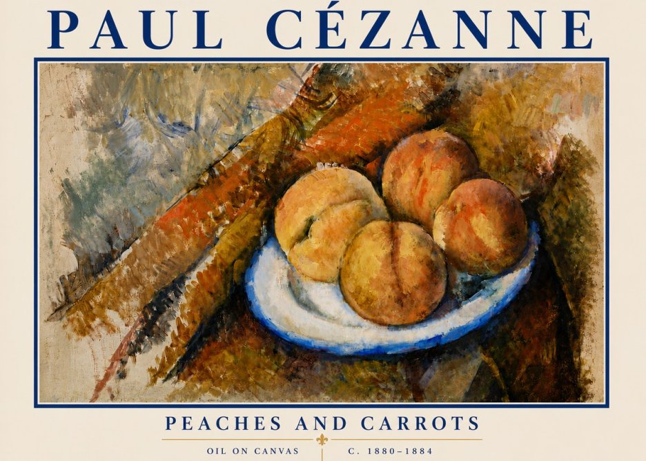 Paul Cézanne Peaches and Carrots No5 - Plakat