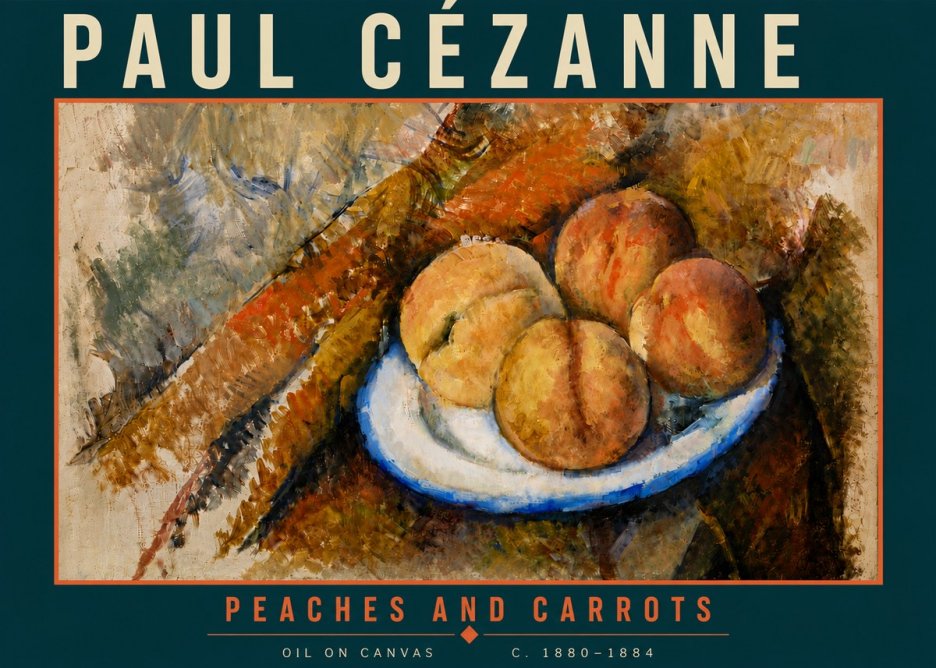 Paul Cézanne Peaches and Carrots No6 - Plakat