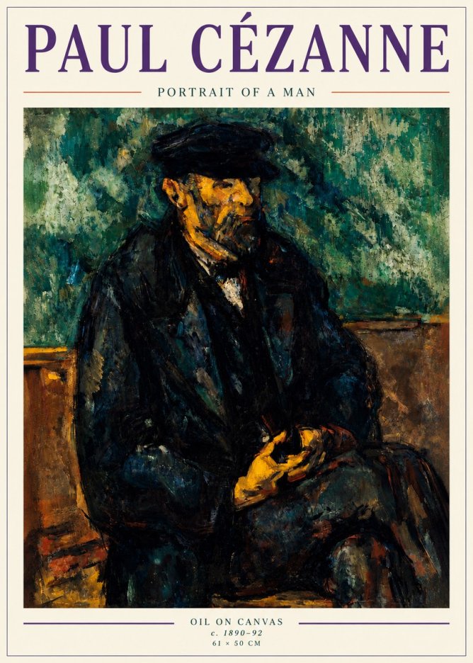 Paul Cézanne Portrait of a Man I No3 - Plakat