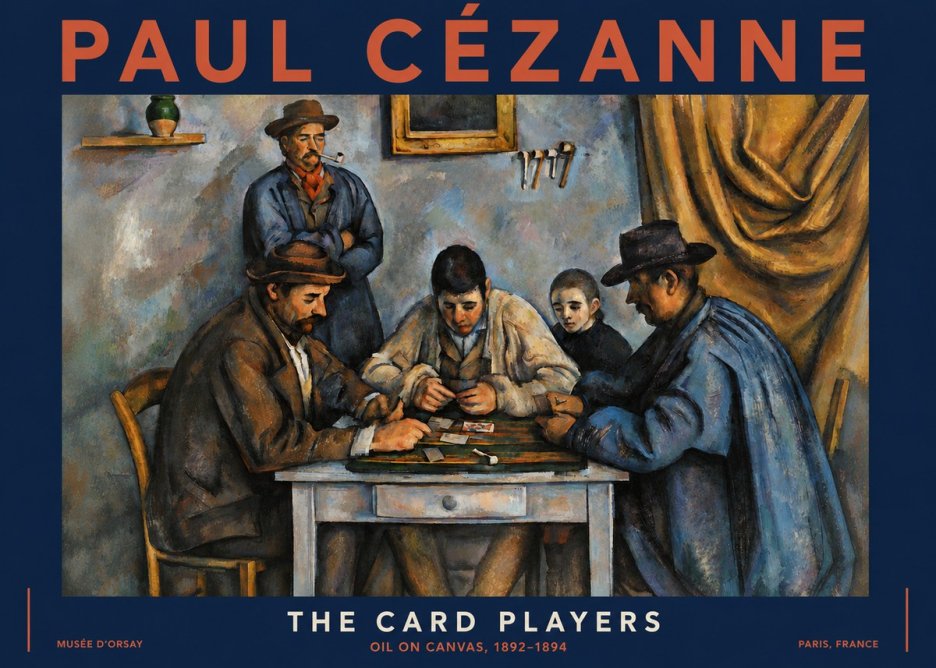 Paul Cézanne The Card Players I No3 - Plakat