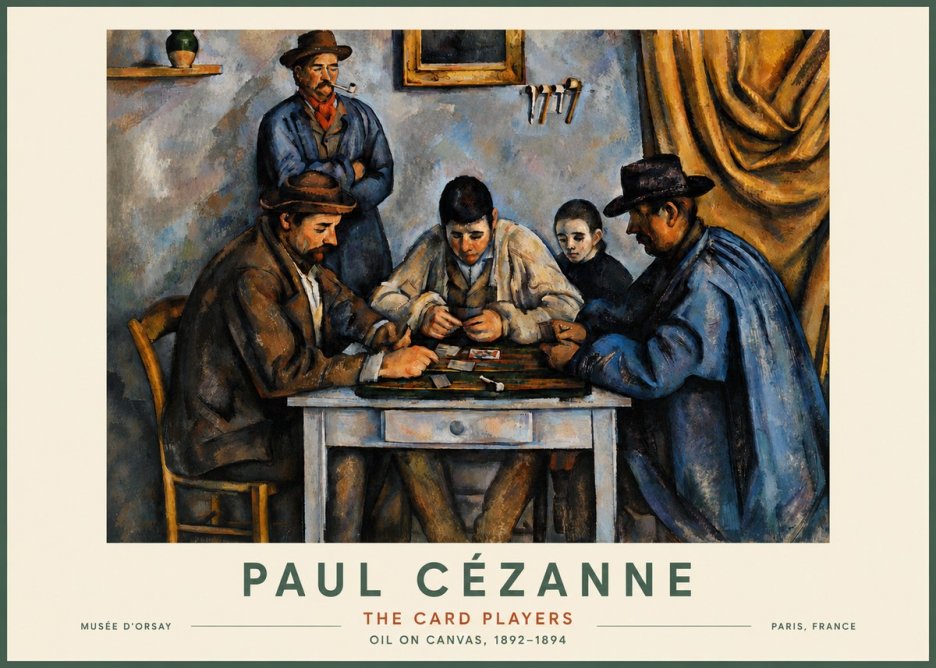 Paul Cézanne The Card Players I No4 - Plakat