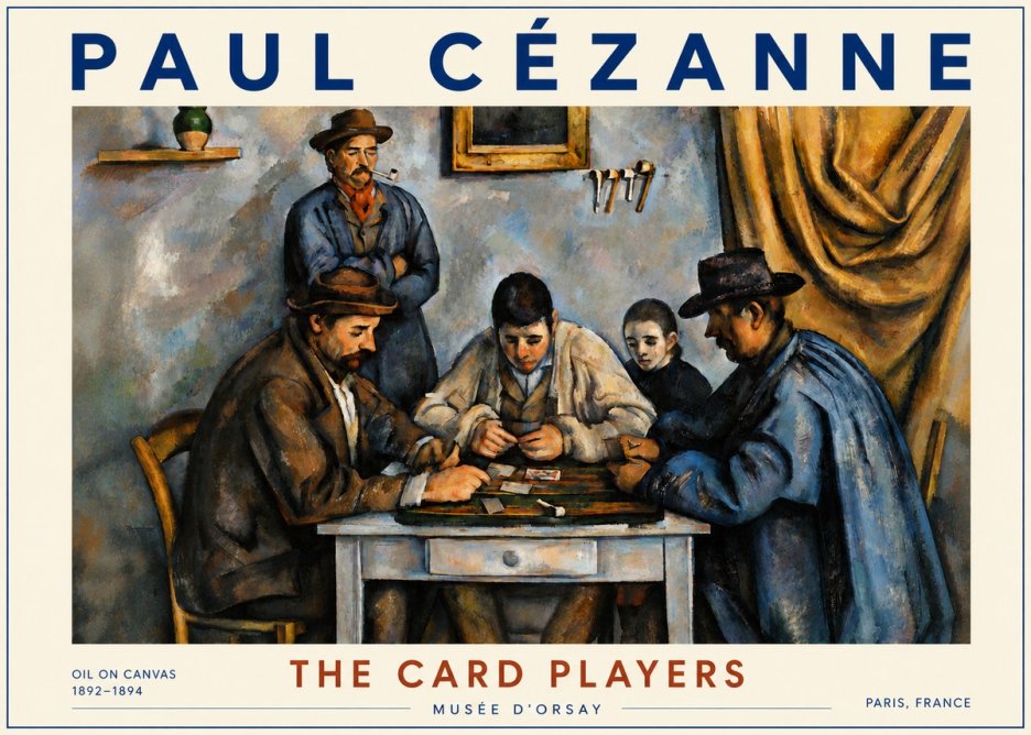 Paul Cézanne The Card Players I No6 - Plakat