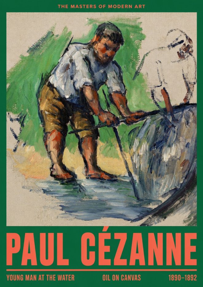 Paul Cézanne Young Man at the Water No2 - Plakat