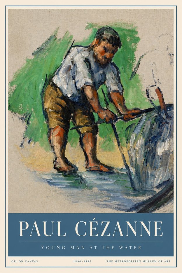 Paul Cézanne Young Man at the Water No3 - Plakat