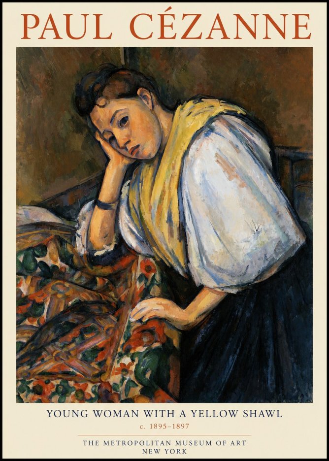 Paul Cézanne Young Woman with a Yellow Shawl No1 - Plakat