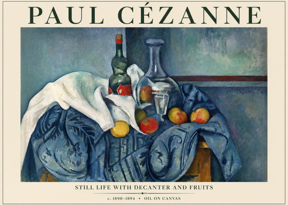Paul Cézanne Still Life with Decanter and Fruits No3 - Plakat