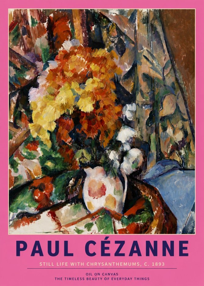 Paul Cézanne Still Life with Chrysanthemums No3 - Plakat