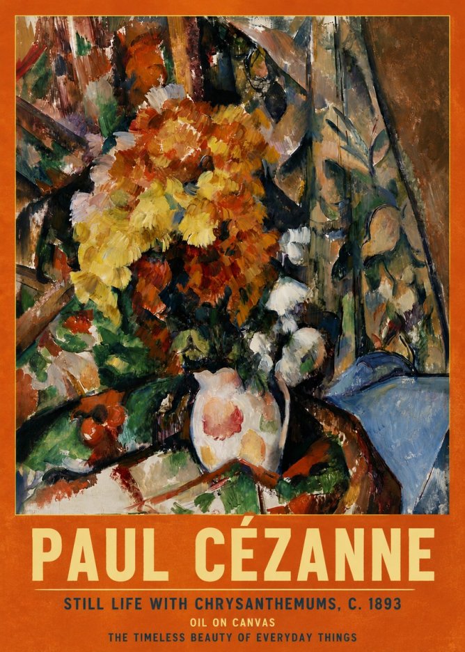 Paul Cézanne Still Life with Chrysanthemums No5 - Plakat