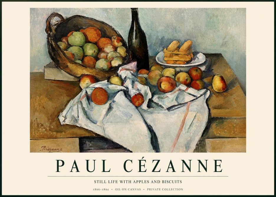 Paul Cézanne Still Life with Apples and Biscuits No1 - Plakat
