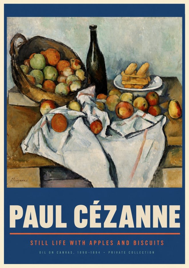 Paul Cézanne Still Life with Apples and Biscuits No2 - Plakat