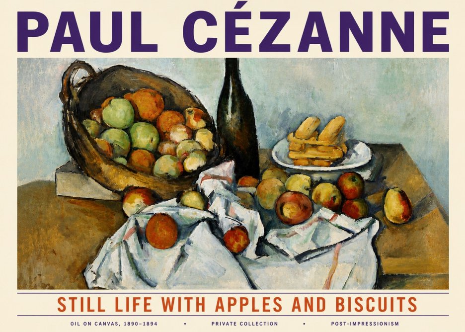 Paul Cézanne Still Life with Apples and Biscuits No6 - Plakat