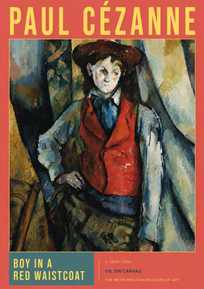 Paul Cézanne Boy in a Red Waistcoat No4 - Plakat