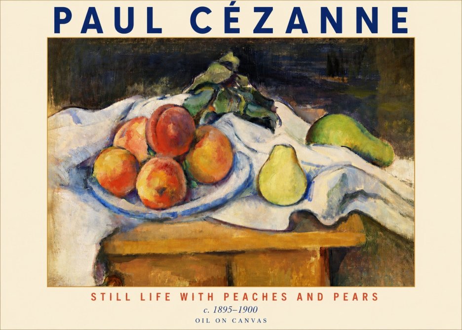 Paul Cézanne Still Life with Peaches and Pears No3 - Plakat