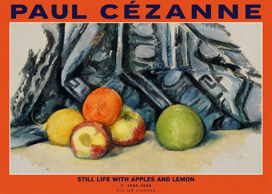 Paul Cézanne Still Life with Apples and Lemon No2 - Plakat