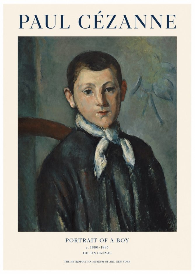 Paul Cézanne Portrait of a Boy No1 - Plakat