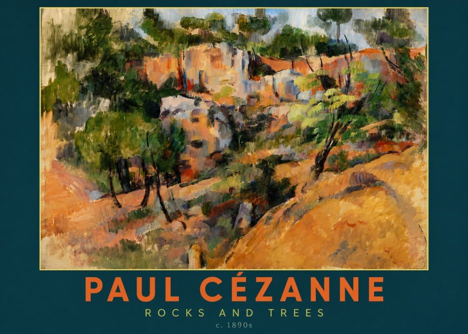 Paul Cézanne Rocks and Trees III No3 - Plakat