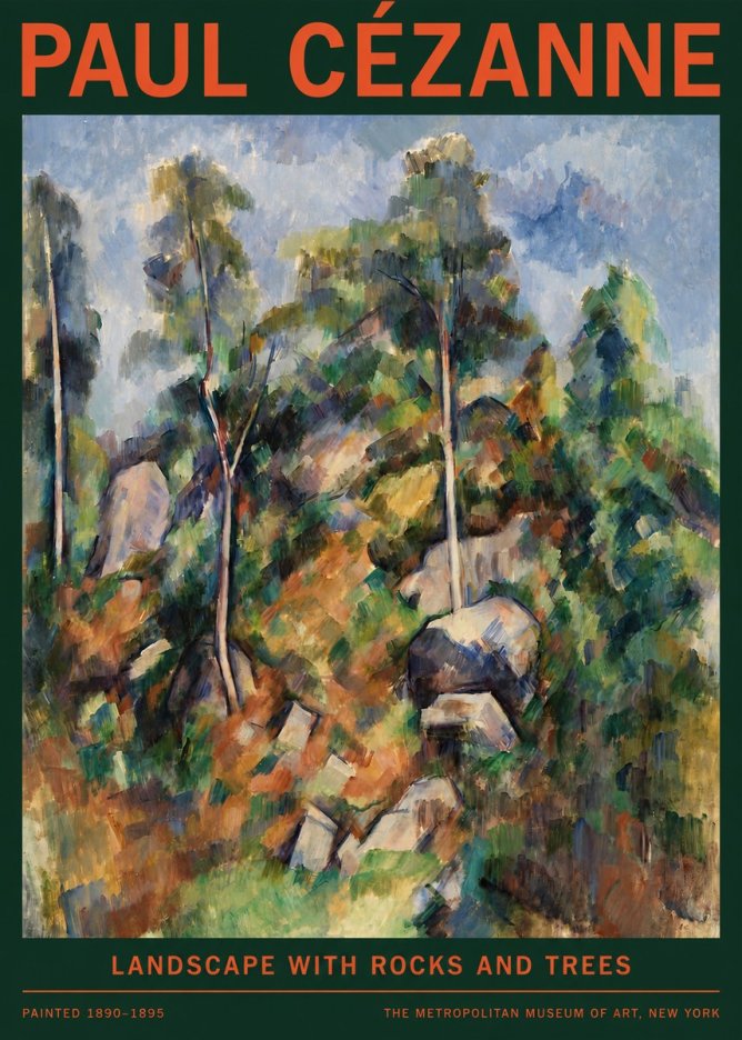 Paul Cézanne Landscape with Rocks and Trees No2 - Plakat