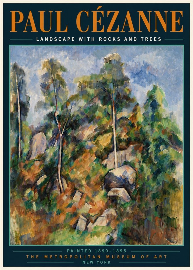 Paul Cézanne Landscape with Rocks and Trees No6 - Plakat