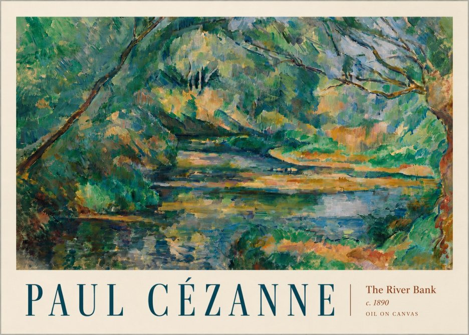 Paul Cézanne The River Bank No5 - Plakat