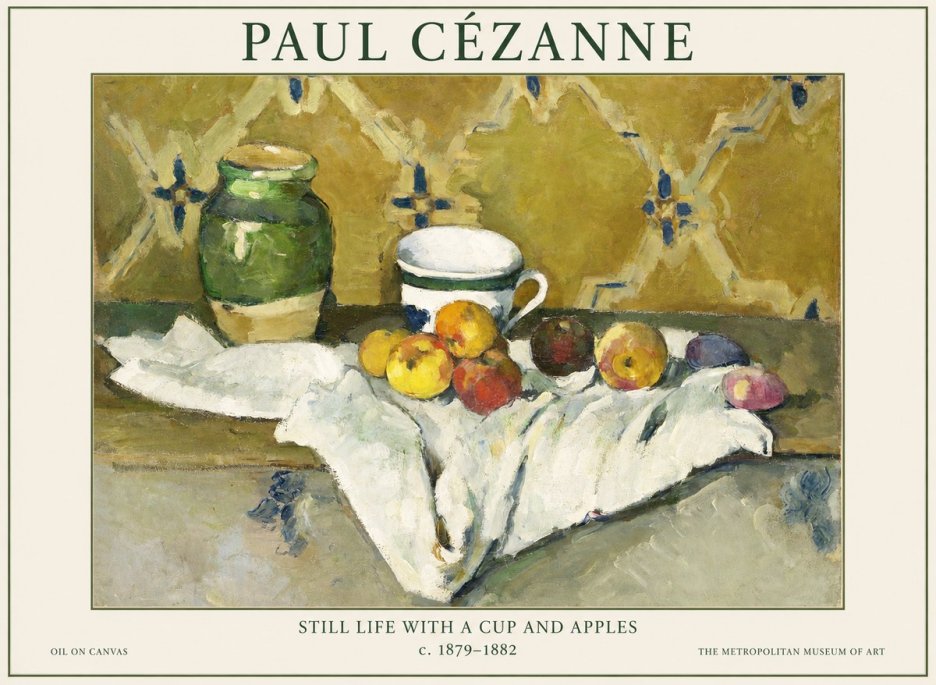 Paul Cézanne Still Life with a Cup and Apples No1 - Plakat