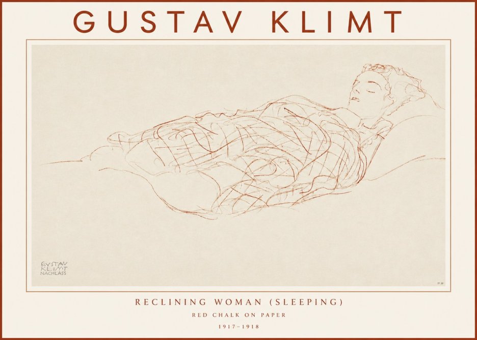Klimt Reclining Woman (Sleeping) I No3 - Plakat