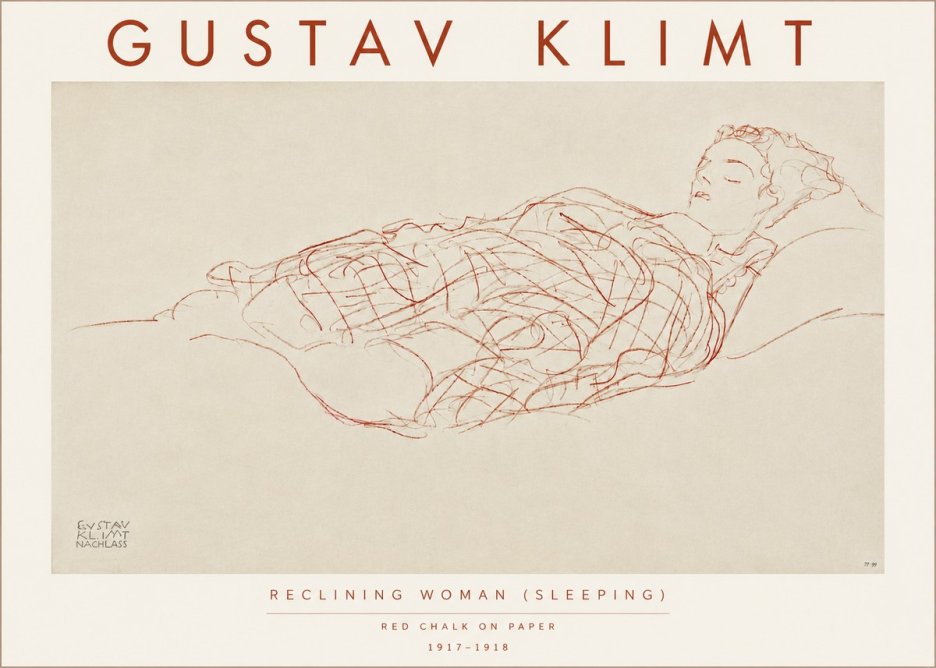 Klimt Reclining Woman (Sleeping) I No5 - Plakat