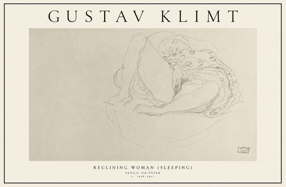 Klimt Reclining Woman (Sleeping) II No1 - Plakat