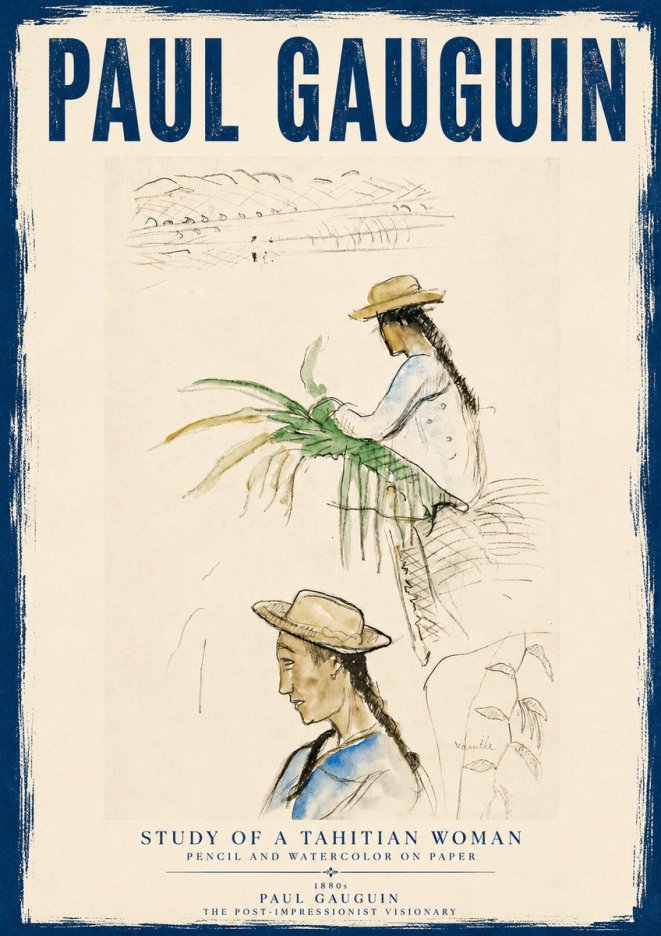 Paul Gauguin Study of a Tahitian Woman I No5 - Plakat