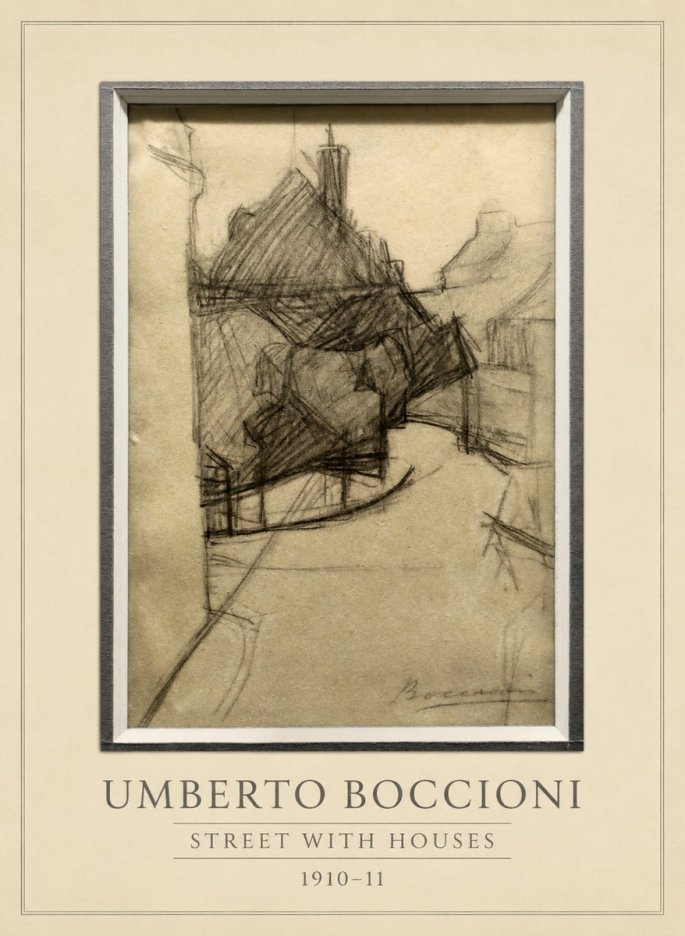 Umberto Boccioni Street with Houses No3 - Plakat