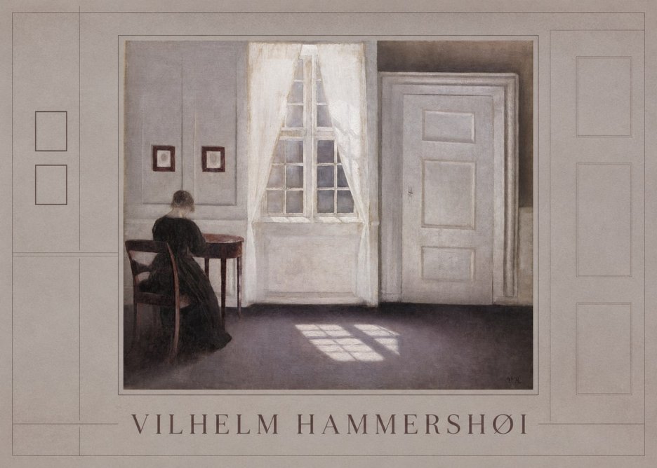 Vilhelm Hammershøi Interior with a Woman from the Back No1 - Plakat