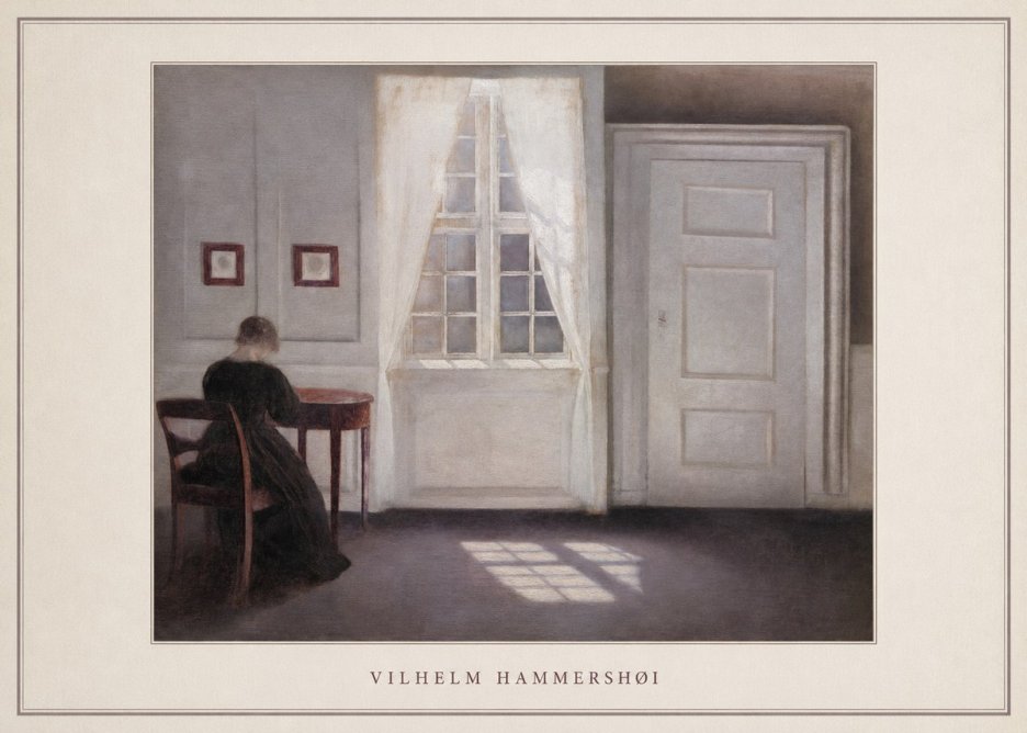 Vilhelm Hammershøi Interior with a Woman from the Back No4 - Plakat