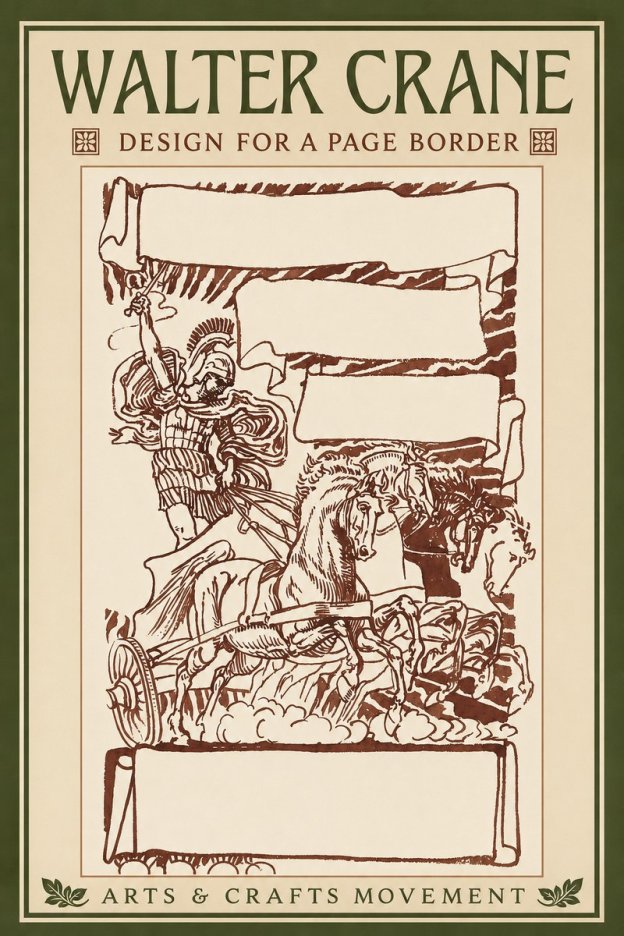 Walter Crane Design for a Page Border No2 - Plakat