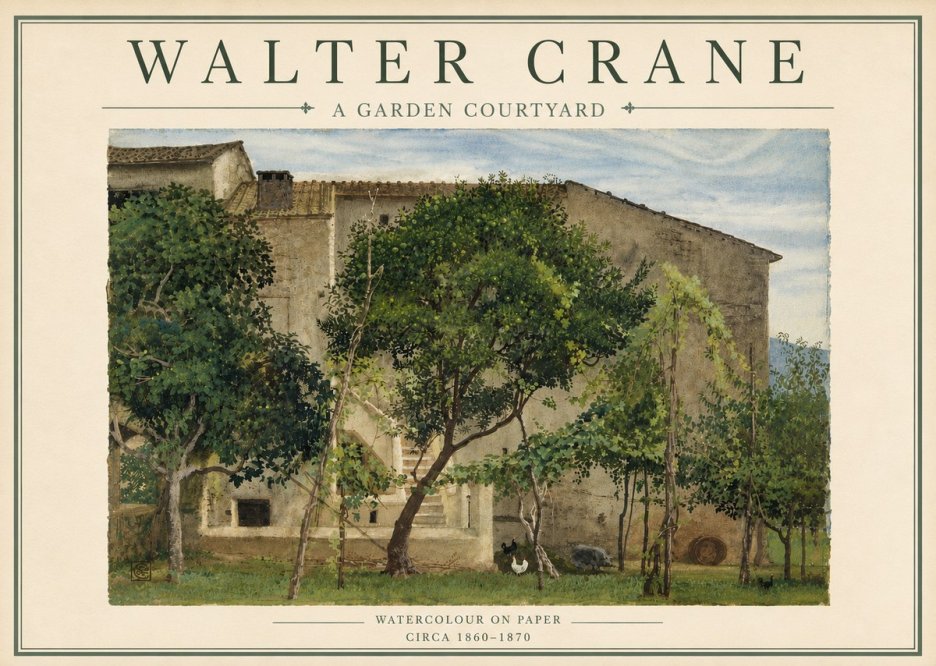 Walter Crane A Garden Courtyard No5 - Plakat