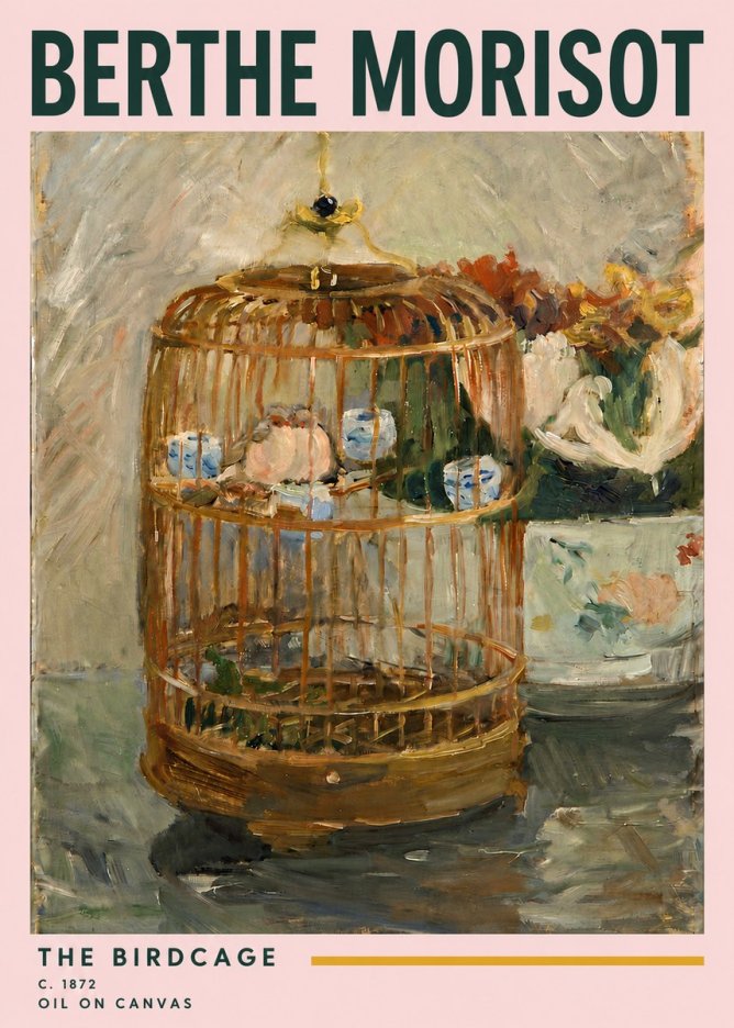 Berthe Morisot The Birdcage II No3 - Plakat