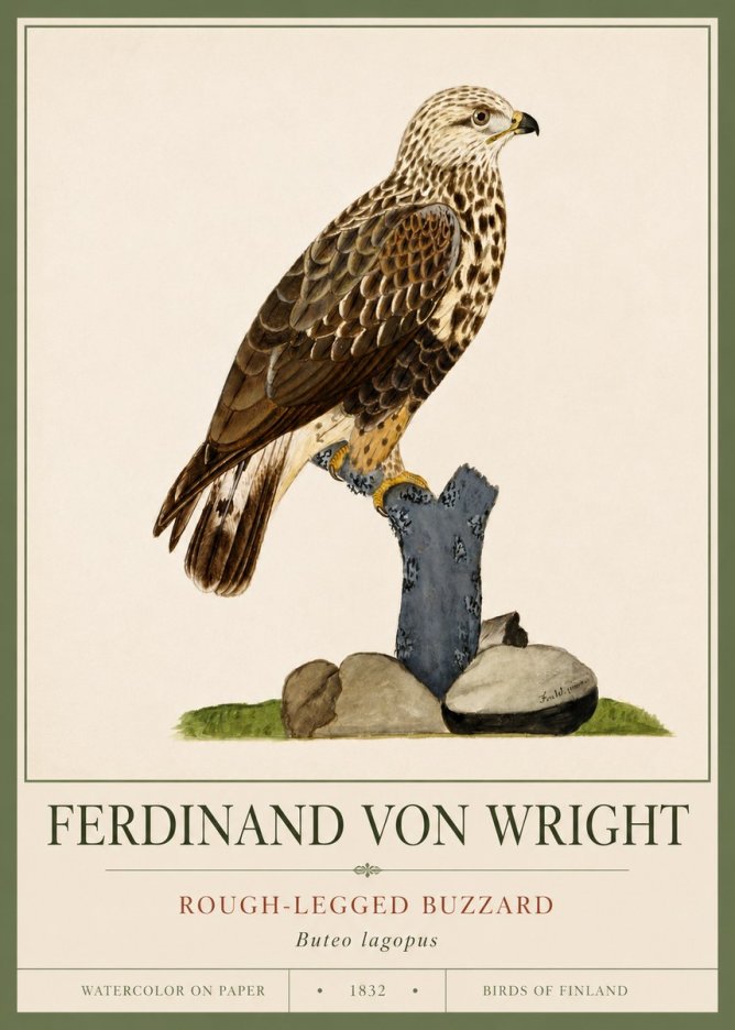 Ferdinand von Wright Rough-legged Buzzard No4 - Plakat