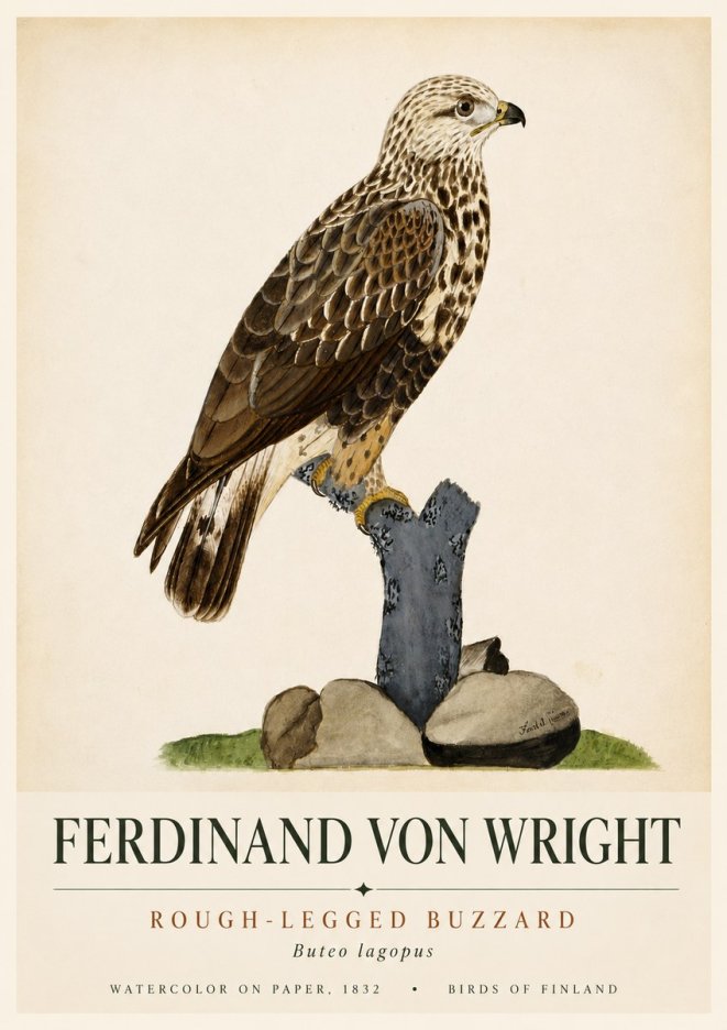 Ferdinand von Wright Rough-legged Buzzard No6 - Plakat