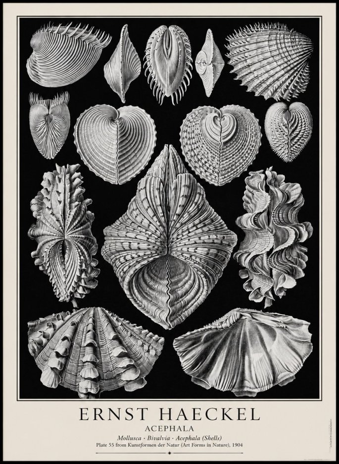 Ernst Haeckel Acephala — Brachiopods Plate 55 — Cytherea. No4 - Plakat