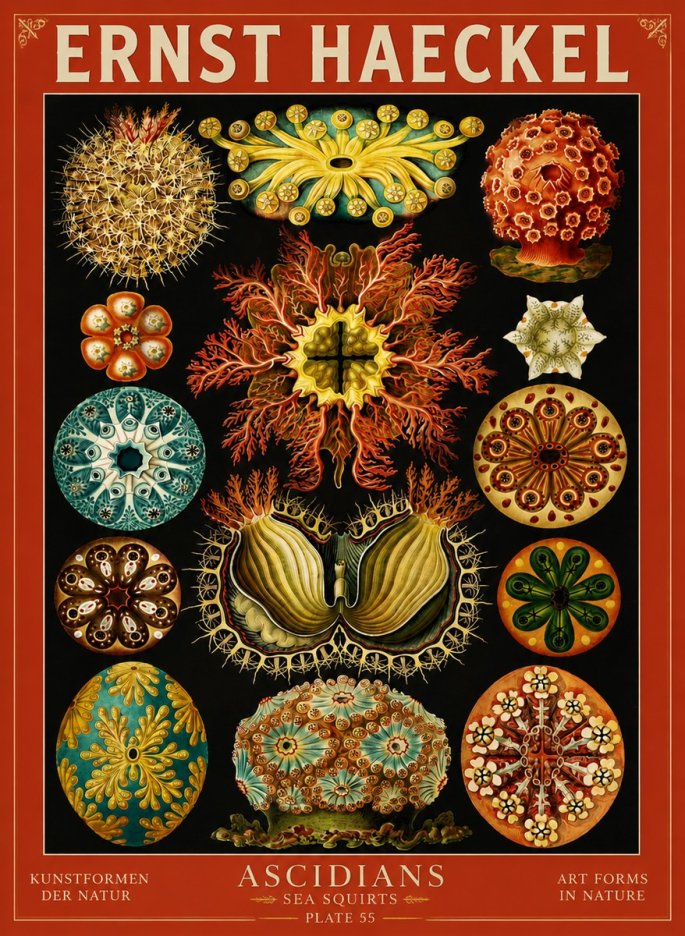 Ernst Haeckel Ascidiae — Sea Squirts No4 - Plakat