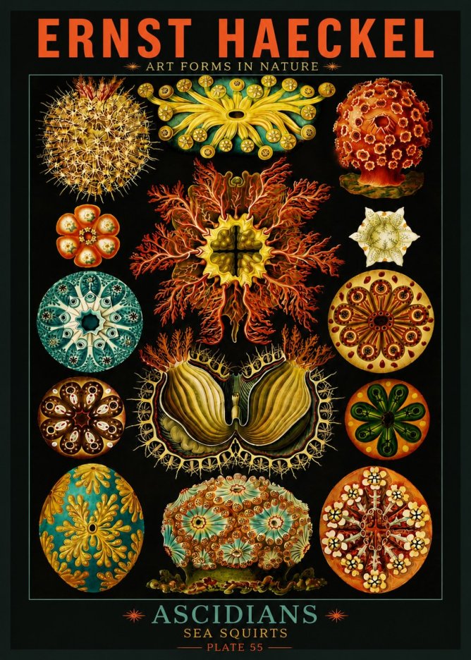 Ernst Haeckel Ascidiae — Sea Squirts No5 - Plakat